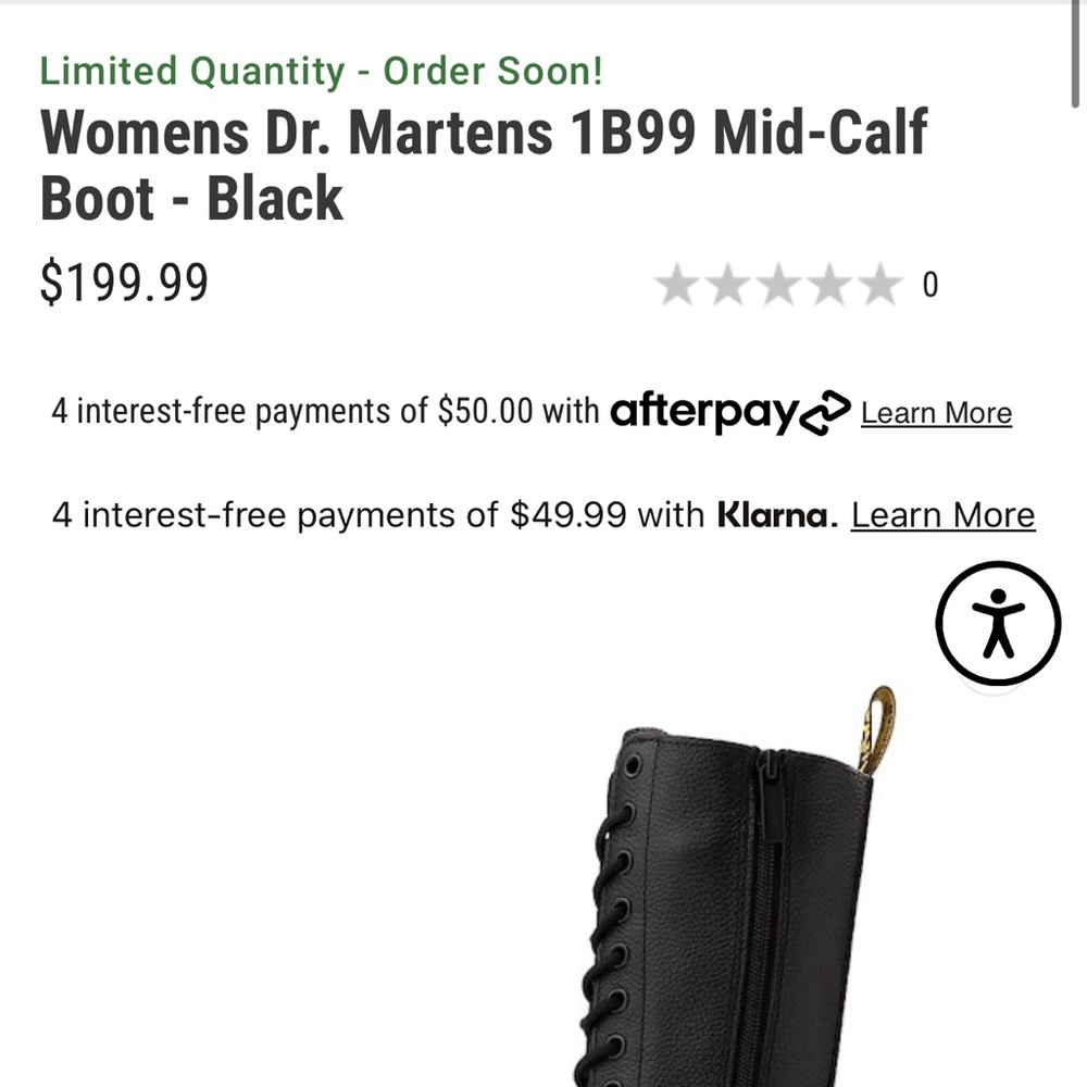 Doc Martens Black Leather Lace-Up Boots - Picture 7 of 7